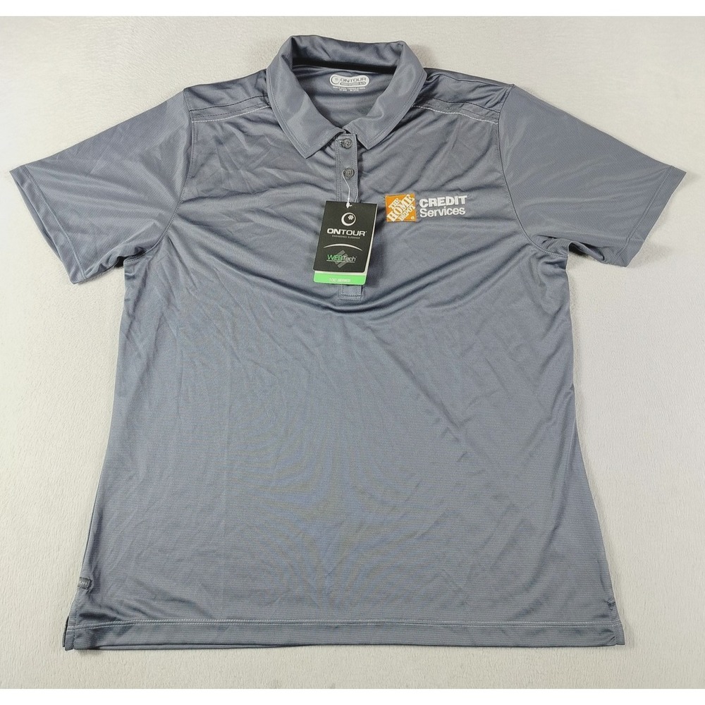 ONTOUR Polo Shirt Womens XL‎ Gray Home Depot Credit Services Uniform Workwear